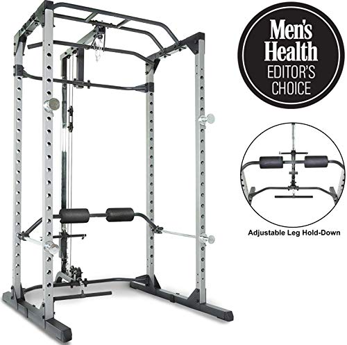 Product Cover Fitness Reality 810XLT Super Max Power Cage with Optional Lat Pull-down Attachment and Adjustable Leg Hold-down, Power Cage with Lat Pull-down