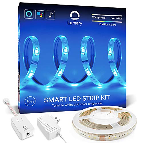 Product Cover Smart WiFi LED Strip Lights - Lumary RGBWW Color Changing Rope Lights Works with Alexa Google Home Music Sync Phone Control 16.4ft for Party Home Decoration ((RGB +Warm White + Cold White 16.4ft/5M)