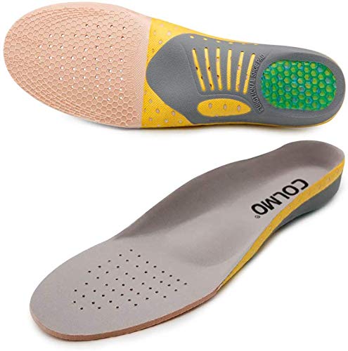 Product Cover COLMO'S Arch Support Insoles for Plantar Fasciitis Shock-Absorbing Pain Relief Orthotics Flat feet Full-Length Inserts Size cutable Unisex (US 8-11.5)