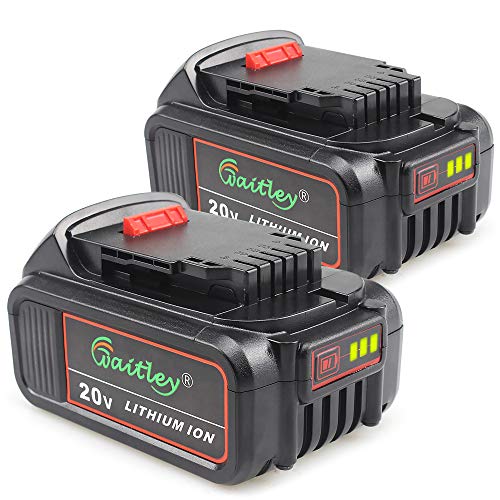 Product Cover 2 Pack Waitley DCB205-2 20V 5.0Ah Replacement Battery Compatible with Dewalt Max XR DCB200 DCB205 DCB203 DCB204 DCD780 DCD785 DCD795 DCF885 DCF895 DCS380 DCS391 Li-ion Battery Tools