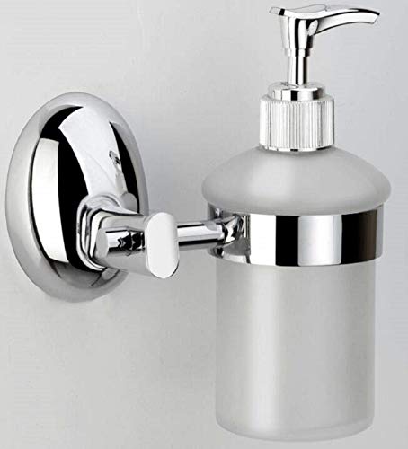 Product Cover U-S-F BATH ACCESSORIES Mercury 304 Stainless Steel Glass Silver Finish Liquid Soap Dispenser for Wash Basin and Bathroom (Medium)