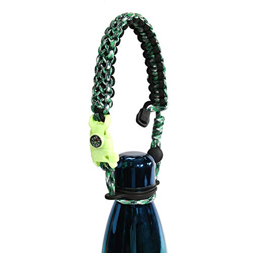 Product Cover Greant Paracord Handle Compatible with Swell, MIRA, Simple Modern and Other Cola Shaped Stainless Steel Water Bottle Carrier | Holder - Fits 12oz, 17oz and 25 oz (Camo Green)