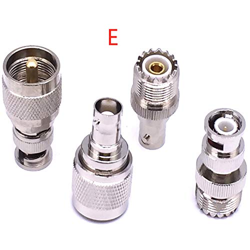 Product Cover JX BNC to UHF PL259 Male SO239 SO-239 Jack RF Coaxial Adapter Connector (E 4 Piece Set)