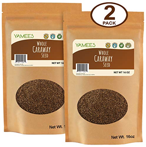 Product Cover Yamees Caraway Seeds - Caraway Seeds for Cooking - Whole Caraway Seeds - Bulk Spices - 2 Pack of 16 Ounce Each