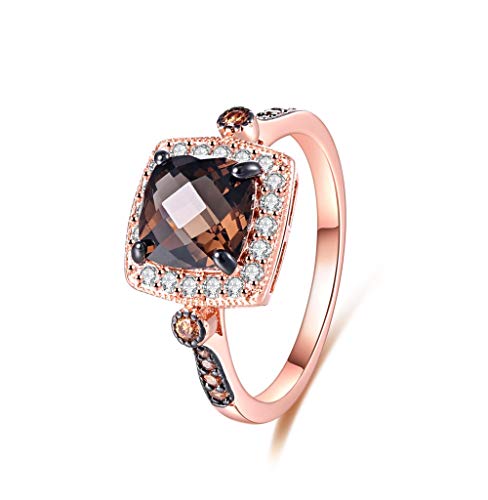Product Cover Barzel 18K Rose Gold Plated Created Smoke Topaz & Morganite Ring