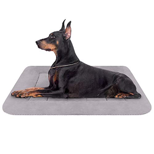 Product Cover Hero Dog Large Dog Bed 42 inch Crate Pad Mat Washable Non Slip Pet Beds for Sleeping Grey L