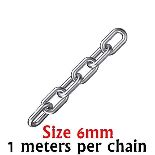 Product Cover MAOYUHONG 1 Meters per Chain, 304 Stainless Steel Chain, Corrosion and Rust Prevention,Stable Quality,Buffing Process, Size 6mm (6mm（1 Meters per Chain）)