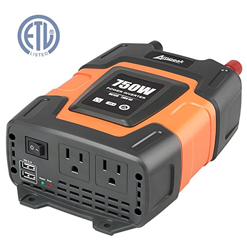 Product Cover Ampeak 750W Power Inverter 12V DC to 110V AC Converter with Dual 3.1A USB Dual AC Outlets Car Inverter