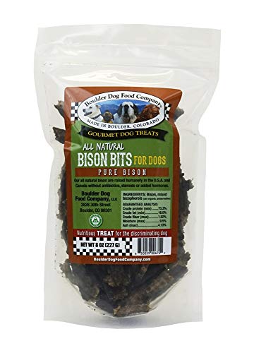 Product Cover Bison Bits All Natural Dog Treats, 8 oz: Grain Free Dog Treats - Healthy Dog Treats - Bison Dog Treats - Dog Training Treats - Dog Treats Made in USA Only
