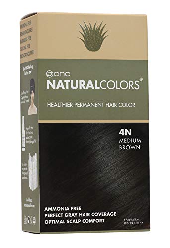Product Cover ONC NATURALCOLORS Healthier Permanent Hair Color, Certified Organic Salon Quality Hair Dye, Ammonia-free, Resorcinol-free, Paraben-free, Low pH, Best Hair Coloring (4N Natural Medium Brown)