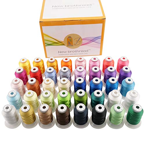 Product Cover New brothreads 40 Brother Colors Polyester Embroidery Machine Thread Kit 500M (550Y) Each Spool for Brother Babylock Janome Singer Pfaff Husqvarna Bernina Embroidery and Sewing Machines