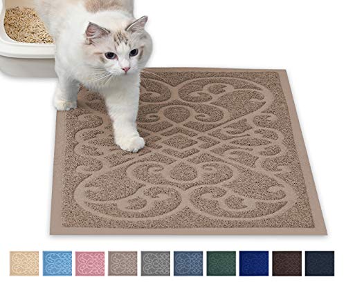 Product Cover PetLike Cat Litter Mat Kitty Litter Mats for Tray Boxes, Kitty Litter Trapping Mat House Floors Clean (Tan)