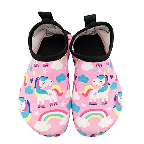 Product Cover Holynissl Toddler Kids Swim Water Shoes Boys Girls Non-Slip Quick Dry Beach Shoes Pool Barefoot Shoes,Pink 30/31