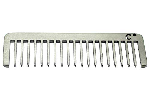 Product Cover Chicago Comb Short Model 5 Standard, Made in USA, Stainless Steel, Wide Tooth, Rake Comb, Anti-Static, Ultra-Smooth, Strong, Durable, 4 in. (10 cm) Long, Ultimate Daily Use Comb, Men & Women