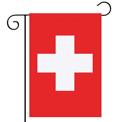 Product Cover Garden Flag Switzerland Swiss Garden Flag,Garden Decoration Flag,Indoor and Outdoor Flags,Celebration Parade Flags,Anniversary Celebration, National Day,Double-Sided.