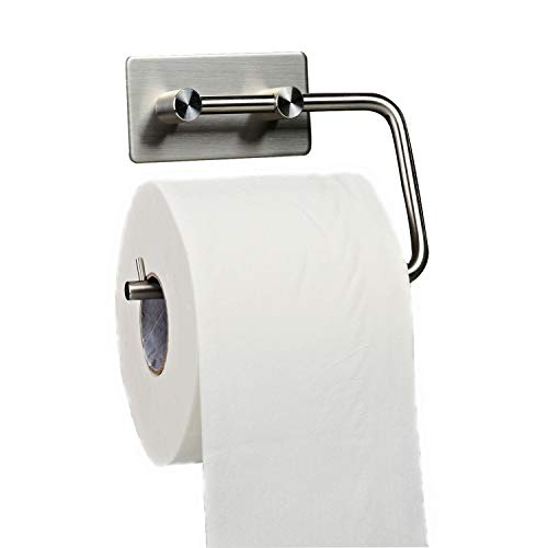 Product Cover Toilet Paper Holder - Towel Holder, Easy To Install, Strong Adhesive, Sturdy, Stick Well, No Drilling Holes, Stainless Steel, Looks Elegant, Perfect for Bathroom, RV, Camper