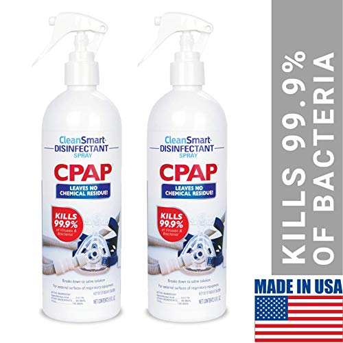 Product Cover CleanSmart CPAP Disinfectant Spray, 16 Ounce Bottle (Pack of 2), Kills 99.9% of Viruses, Bacteria, Germs, Mold, and Fungus, Leaves No Chemical Residue