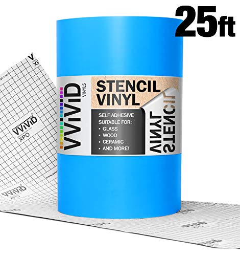 Product Cover VViViD Blue Low-Tack Adhesive Vinyl Stencil Masking Film Roll (12
