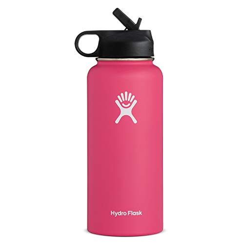 Product Cover Hydro Flask Wide Mouth Water Bottle, Straw Lid - 32 oz, Watermelon