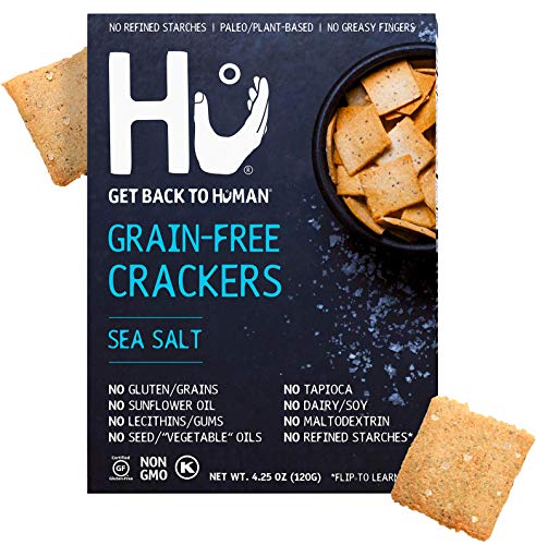 Product Cover Hu Paleo Vegan Crackers | Sea Salt 2 Pack | Keto Friendly, Gluten Free, Grain Free, Low Carb, No Added Oils, No Refined Starches