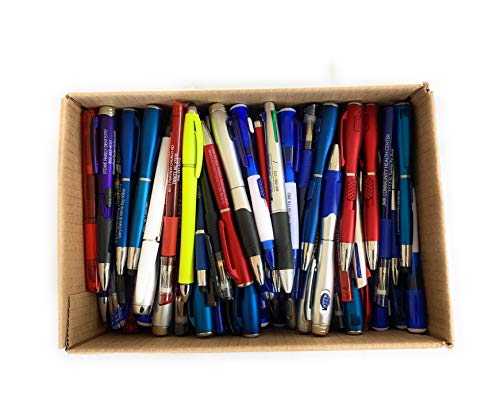 Product Cover 5lb Box Assorted Misprint Ink Pens - Plastic, Metal, Retractable & Soft Tip Touch Screen Stylus - Wholesale Bulk
