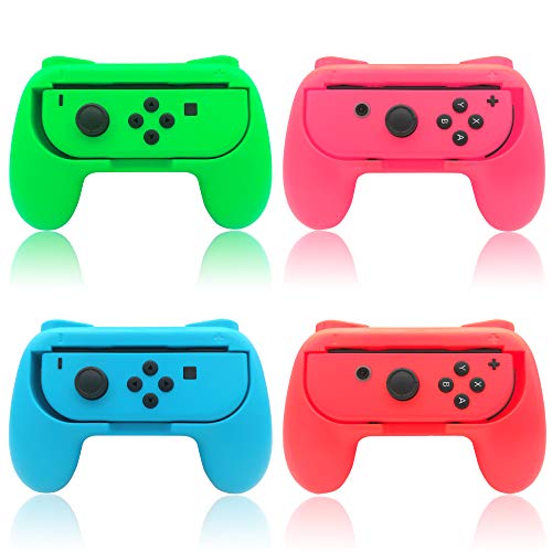 Product Cover Grips for Nintendo Switch Joy-Con,FYOUNG Hand Grips Controllers for Nintendo Switch Joy Con (4 Pack)(Red-Blue-Green-Pink)
