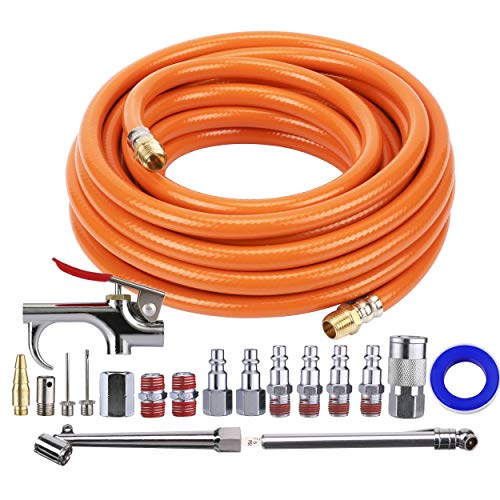 Product Cover Tool Daily Air Compressor Kit, 3/8 Inch X 25 FT Hose, 18 Pieces Air Tool Accessories, 1/4 Inch Fitting