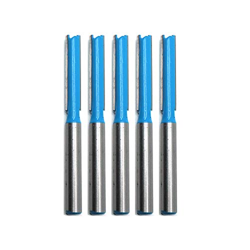 Product Cover Rannb Straight Router Bit Double Flutes for Woodworking 1/4