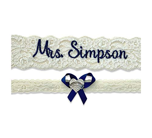 Product Cover Wedding Garter for Brides Personalized Bridal Custom Garters No Slip Lace (Small (16