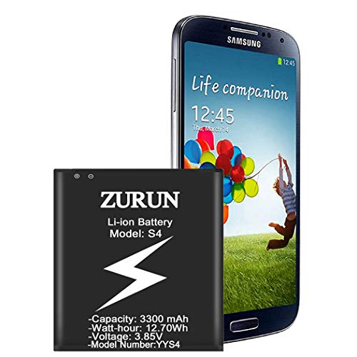 Product Cover Galaxy S4 Battery ZURUN 3300mAh Li-ion Battery Replacement for Samsung Galaxy S4, AT&T I337, Verizon I545, Sprint L720, T- Mobile M919, R970, I9500, I9505, Galaxy S4 LTE I9506 [2 Year Warranty]