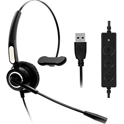 Product Cover Computer USB Headset, Callany Phone Headset with Noise Cancelling Microphone, Lightweight Wired Headset for Call Center Office, Skype, PC