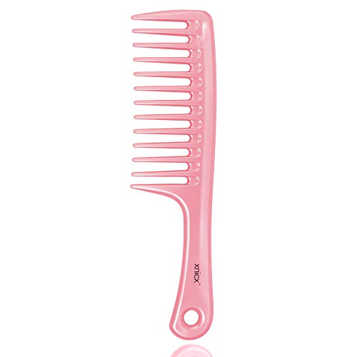 Product Cover XNICX Pink Wide Tooth Comb Detangling Hair Brush Paddle Hair Comb Care Handgrip Comb Best Styling Comb for Long Hair