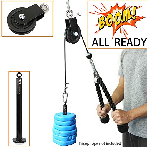 Product Cover SYL Fitness LAT Pulley System with Loading Pin DIY Gym Cable Crossover Tricep Pulldown Attachment