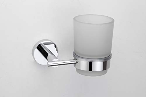 Product Cover U-S-F BATH ACCESSORIES 304 Stainless Steel Tumbler Holder with Glass, Silver Finish