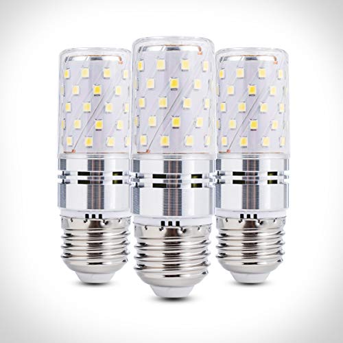 Product Cover YRLighting Corn E26 LED Bulbs, 12W LED Candelabra Bulb 100 Watt Equivalent, 1200lm, Decorative Candle Base E26 Non-Dimmable LED Chandelier Bulbs, Daylight White 6000K LED Lamp, Pack of 3