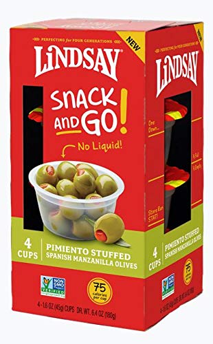 Product Cover Lindsay Snack and Go! Pimiento Stuffed Spanish Manzanilla Olive Cups, 4 Pack (Case of 4)