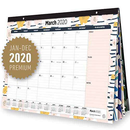 Product Cover Oriday Desk Calendar 2020 - Monthly Yearly Wall & Desk Pad Calendar - Daily Planner & to-Do List Notepad (13 Months - December 2019 Through December 2020, 17