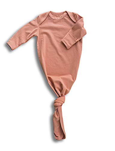 Product Cover Baby Gown Newborn, Knotted Infant Sleeper for Baby Girl and Boy in a Canvas Bag (Coral Haze, Newborn)