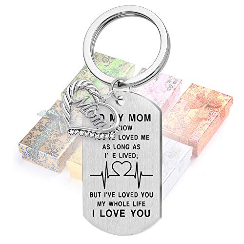Product Cover Mom Gifts for Mother's Day, Birthday or Christmas Gifts for mom from Daughter or Son - Mom Daughter Keychain - Come with a Gift Box