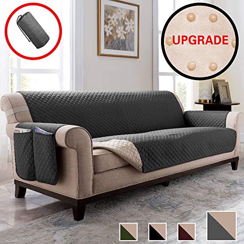 Product Cover Vailge Oversized Sofa Covers, Durable Sofa Slipover with Back Non-Slip Dots,Machine Washable Sofa Covers for Dogs, Children, Pets(Sofa Oversize:Dark Grey)