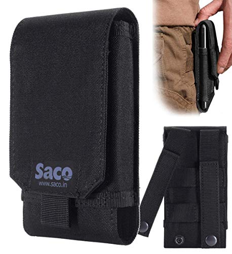 Product Cover Saco Belt Waist Packs Pouch Holster Cover Case for Mobile Phone (Size L) Sports Fitness & Outdoors Running Jogging - (Black)