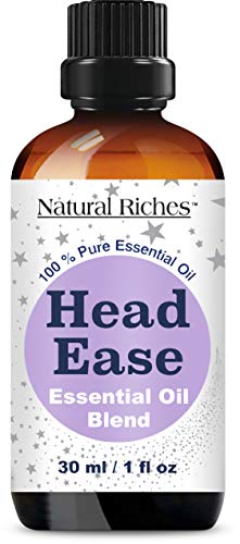 Product Cover Migraine & Headache Pain Relief Essential Oil blend - 30ml Therapeutic Grade for Head Ease Aromatherapy Contains Lavender, Peppermint, Rosemary, Wintergreen, Marjoram and Frankincense essential oils.