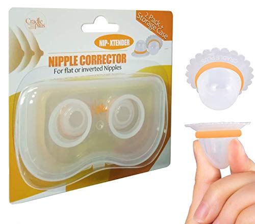 Product Cover Nip-Xtender by Cradle Plus | Nipple Puller or Extender for Flat,Shy or Inverted Nipples | Nipple Suckers - Pack of 2 with Case | Latch Assist Nipple Enhancer for Breast Feeding Nursing Mothers