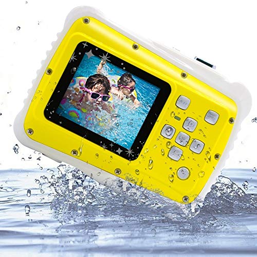 Product Cover Mini Kids Camera, Vmotal 3M Waterproof Digital Camera for Beginners: Kids Toy Camera with 8MP Photo, 2-Inch TFT LCD Screen (Yellow)
