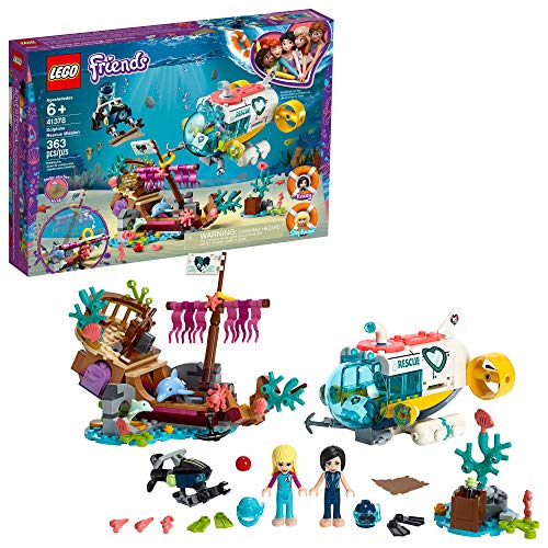 Product Cover LEGO Friends Dolphins Rescue Mission 41378 Building Kit with Toy Submarine and Sea Creatures, Fun Sea Life Playset with Kacey and Stephanie Minifigures for Group Play (363 Pieces)