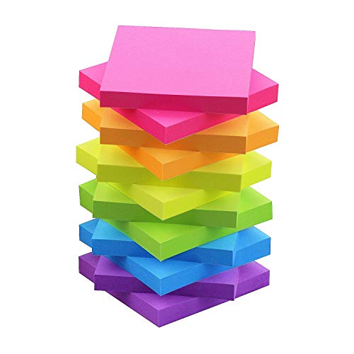 Product Cover Sticky Notes 3x3 Self-Stick Notes 6 Bright Multi Colors Purple Sticky Notes 12 Pads 100 Sheet/Pad (12)