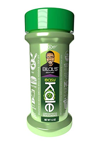 Product Cover Bilal's EasyKale Organic Kale Powder Green Superfood Seasoning. 4 Cups of Kale Per Tbsp, Add Tasteless Dried Greens Vegetable Supplement to Post Workout Protein Shake, Smoothie, Meal. Vegan Non-GMO