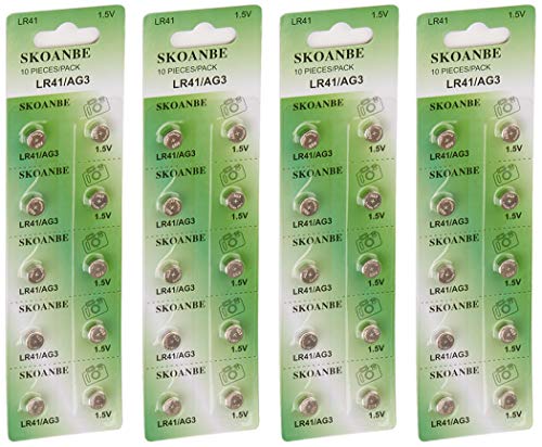 Product Cover SKOANBE AG3 40PCS LR41 392 384 192 1.5V Coin Button Cell Batteries