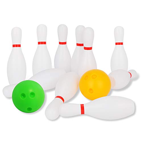 Product Cover Liberry Kids Bowling Set Includes 10 Classical White Pins and 2 Balls, Suitable as Toy Gifts, Early Education, Indoor & Outdoor Games, Great for Toddler Preschoolers and School-age Child, Boys & Girls