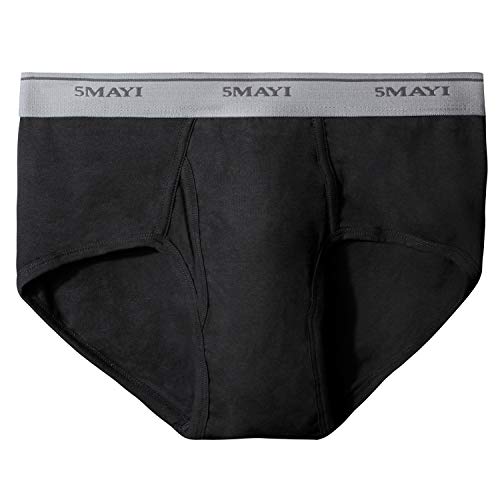 Product Cover ASTEORRA Mens Briefs Underwear Black Cotton Mid-Rise Mens Underwear Briefs for Men Pack of 1 L